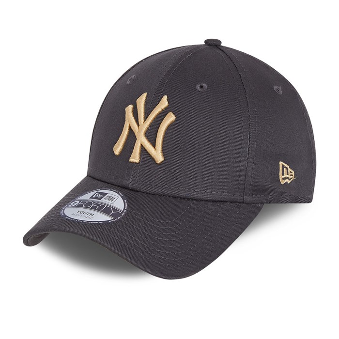 New York Yankees Essential Youth 9FORTY Lippis TummanHarmaat - New Era Lippikset Tukkukauppa FI-421503
